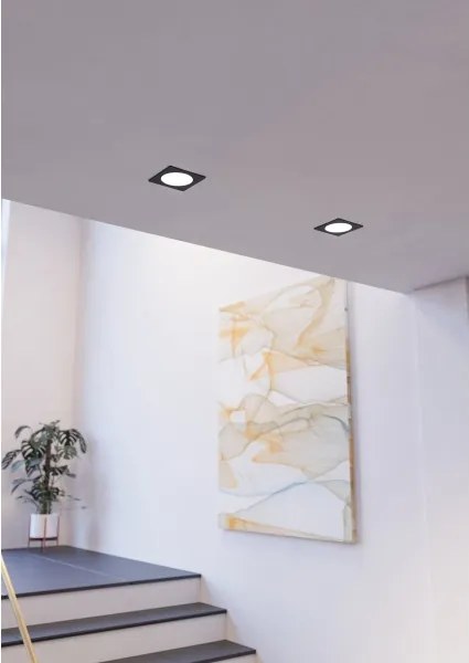 Eglo 901391 - Plafoniera da incasso LED FUEVA LED/6,3W/230V 11,9x11,9 cm nera