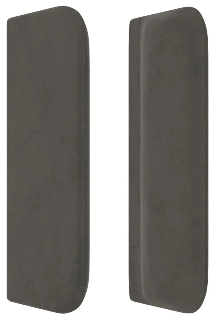 Testiera ad orecchio grigio scuro 163x16x78/88 cm in velluto