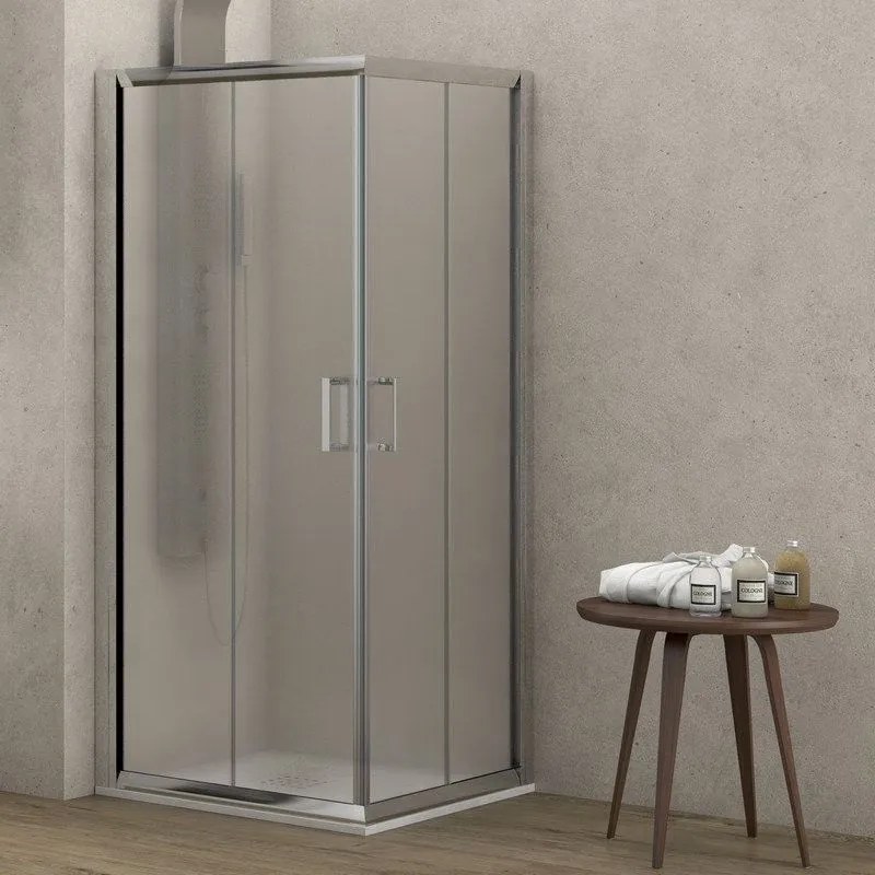Kamalu - cabina doccia 80x80 altezza 170cm vetro opaco k410