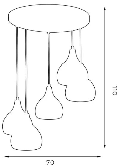 Lampadario su filo AKTAN 5xE27/60W/230V nero tondo