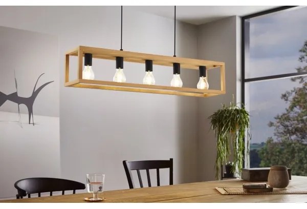 Eglo 32143 - Lampada a sospensione su cavo BLACKCROWN 5xE27/40W/230V marrone