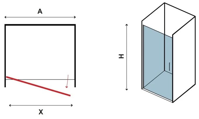 Kamalu - box doccia porta battente nicchia 85cm vetro trasparente ks2800n