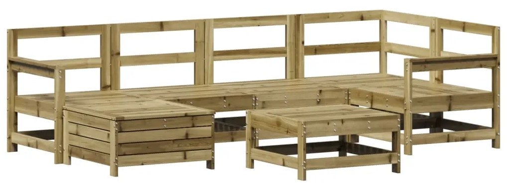 Set divani da giardino 7 pz in legno impregnato di pino