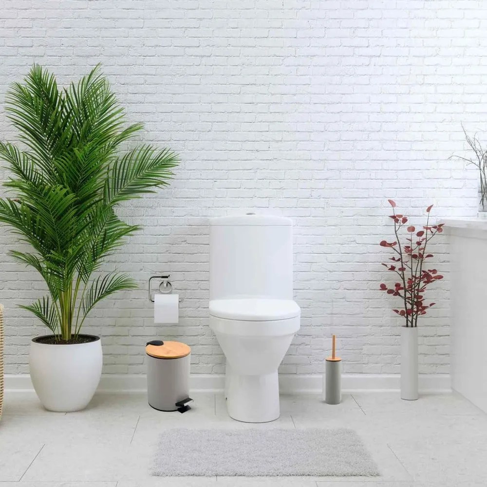 Cestino per la spazzatura grigio tortora in acciaio con pedale 5 l Adonis – Spirella