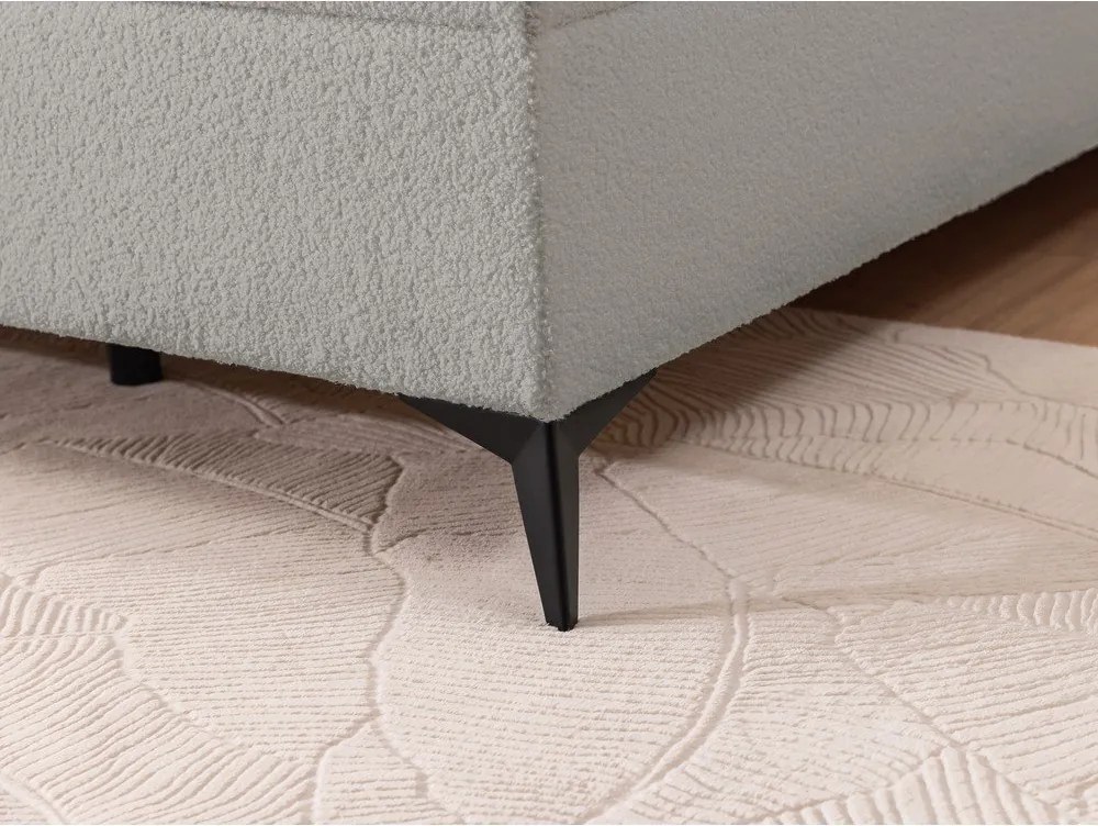 Letto boxspring grigio chiaro con contenitore 140x200 cm Ornes – Ropez