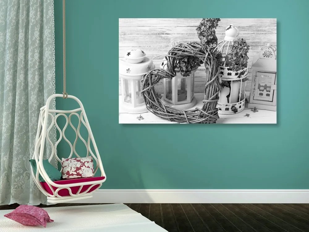 Quadro su tela – In atmosfera vintage in bianco e nero