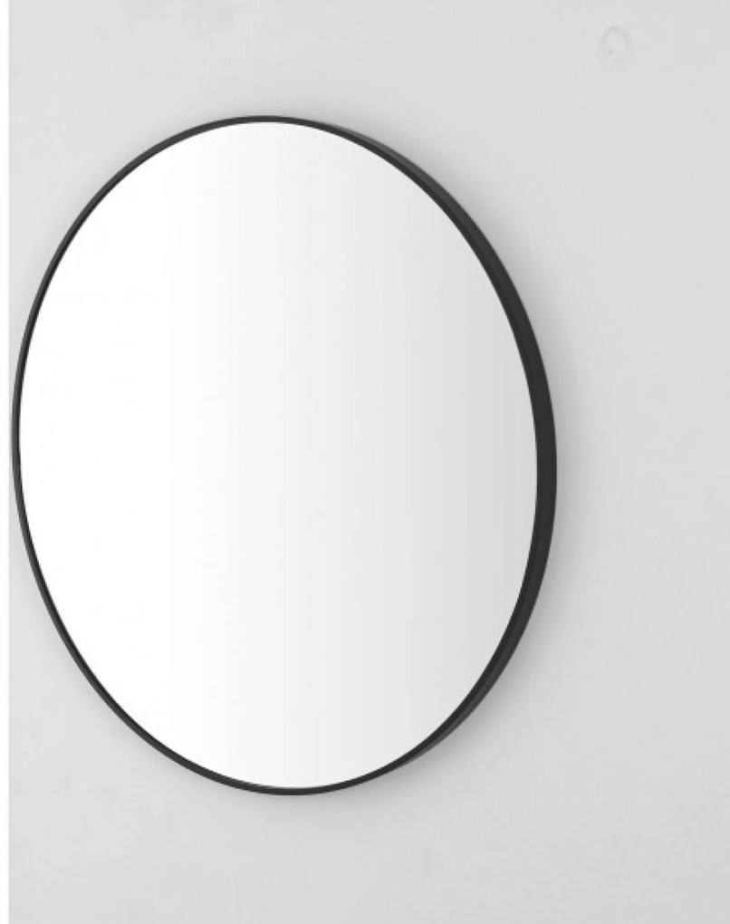 Specchio Tondo Diametro 80 Con Cornice Feridras "Metal" Nero