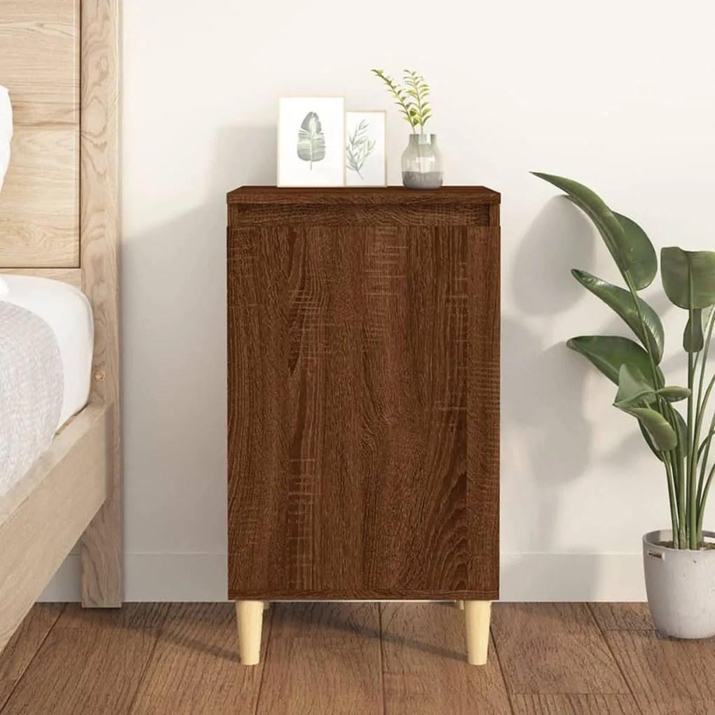 Comodino Rovere Marrone 40x35x70 Cm İn Legno Multistrato /
