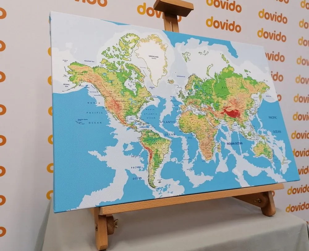 Stampa su tela – Mappa del mondo classica
