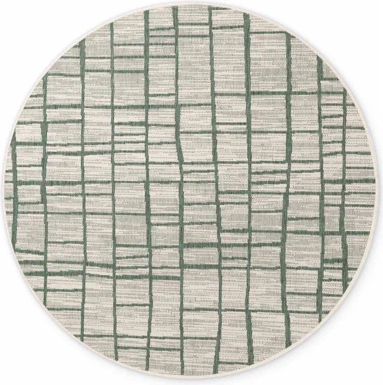 Tappeto da interno/esterno rotondo verde/color crema ø 200 cm Haringey Crouch – Ted Baker