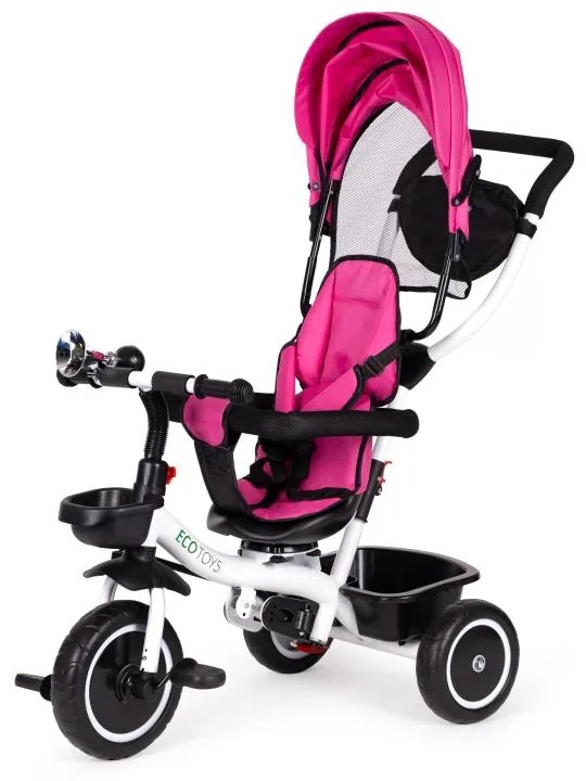 Triciclo, passeggino in rosa scuro ECOTOYS