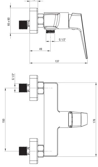 Deante BQL_040M - Miscelatore doccia BLUR cromato lucido