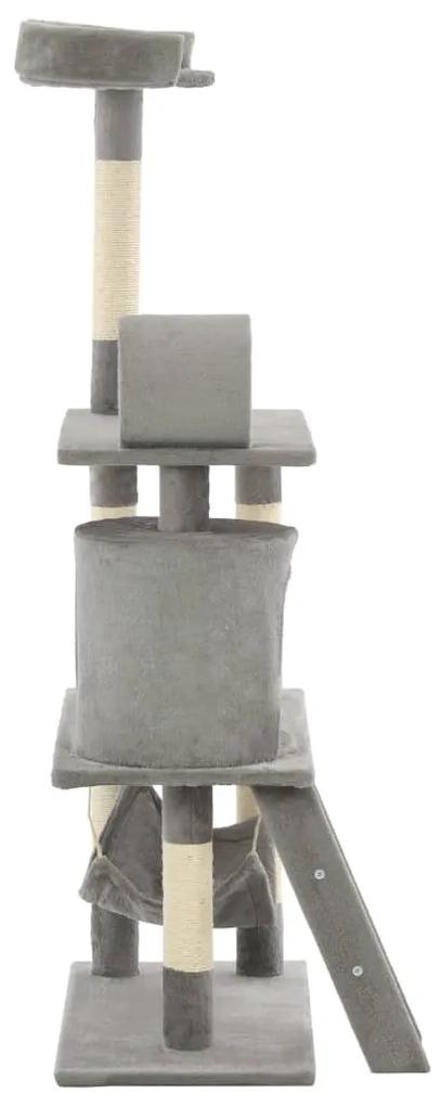 Albero per gatti con tiragraffi in sisal 140 cm grigio
