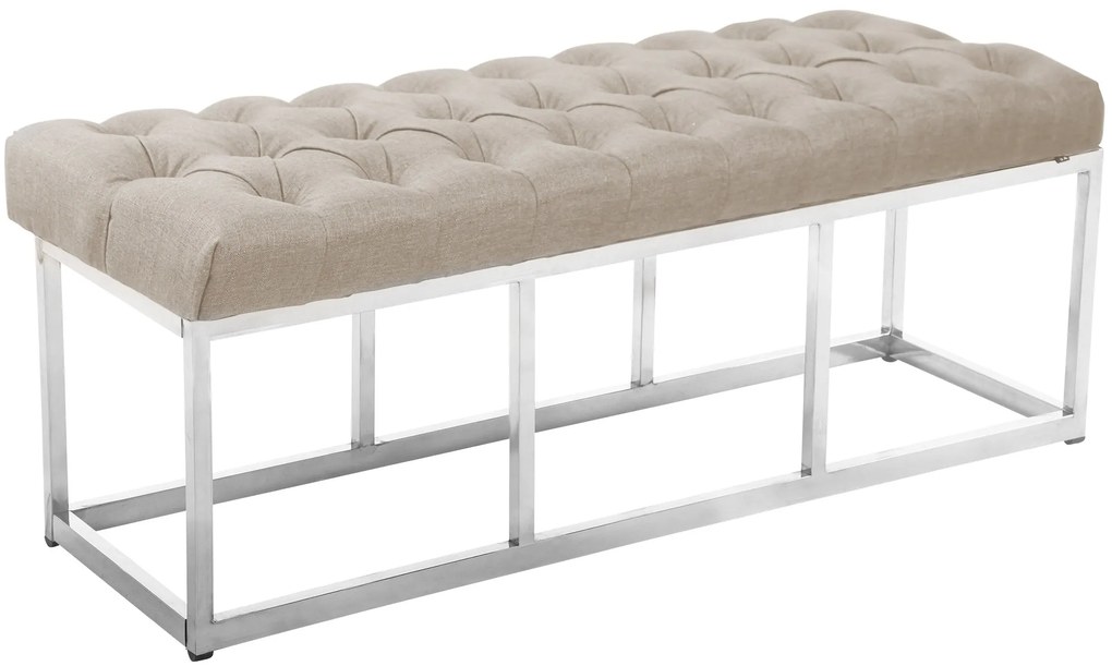Panchina Amun İn Stoffa E Acciaio Inossidabile / Creme / 120 C