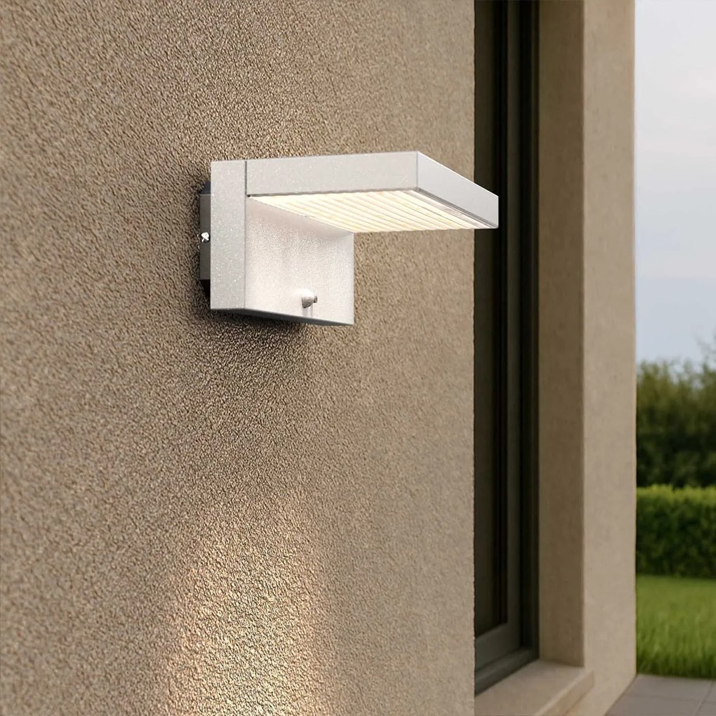 Applique LED Solare Minimal Bianca con Sensore di Movimento Colore Bianco Naturale 4.000K