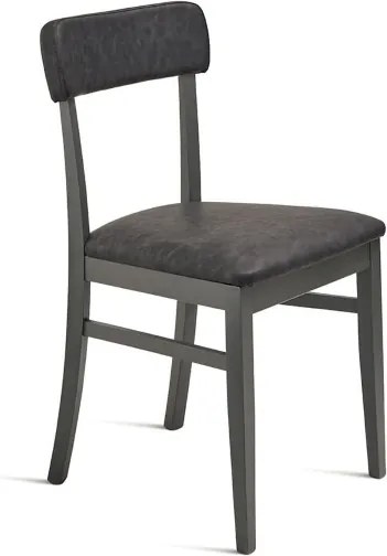 Sedia in ecopelle Nera con struttura in legno LIPSIA 2 sedie