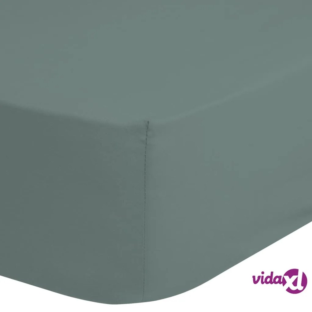 Good Morning Lenzuolo con Angoli Jersey 90/100x200 cm Verde Nebbia