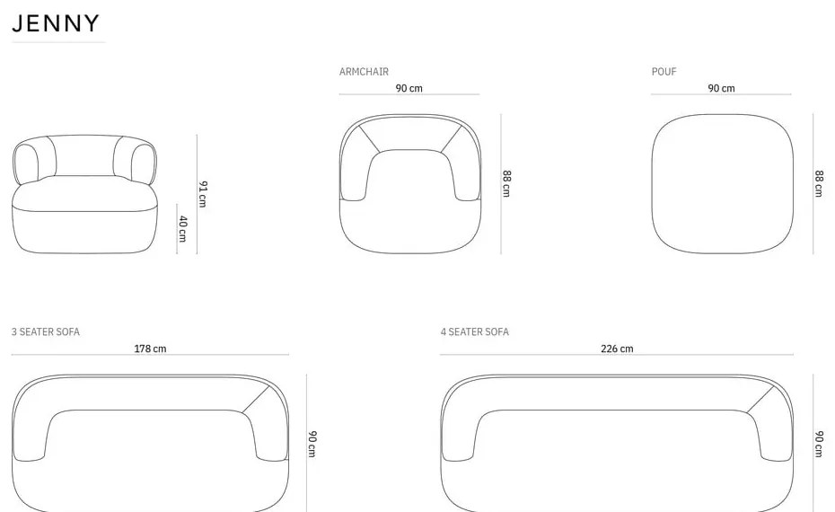 Poltrona beige in tessuto bouclé Jenny - Micadoni Home