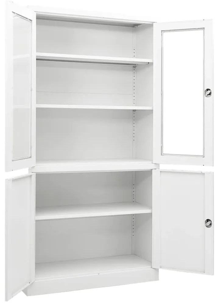 Armadio per ufficio bianco 90x40x180 cm in acciaio