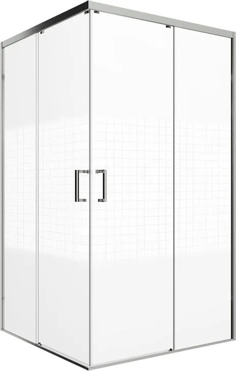 Lato per box doccia angolare dritto H 200 x L 80 cm, sp 6 mm cromo smerigliato