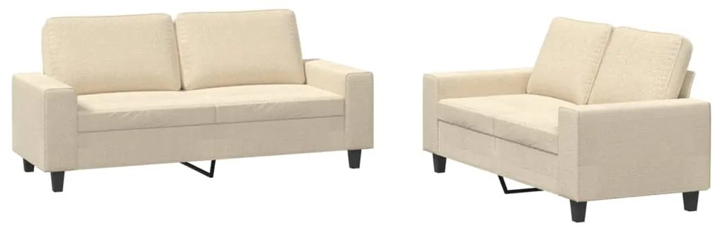 Set di divani 2 pz crema in tessuto