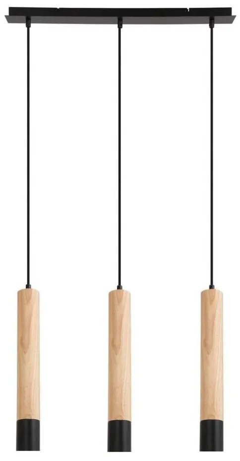 Rabalux 72133 - Lampadario a cavo BRAULIA 3xGU10/50W/230V faggio