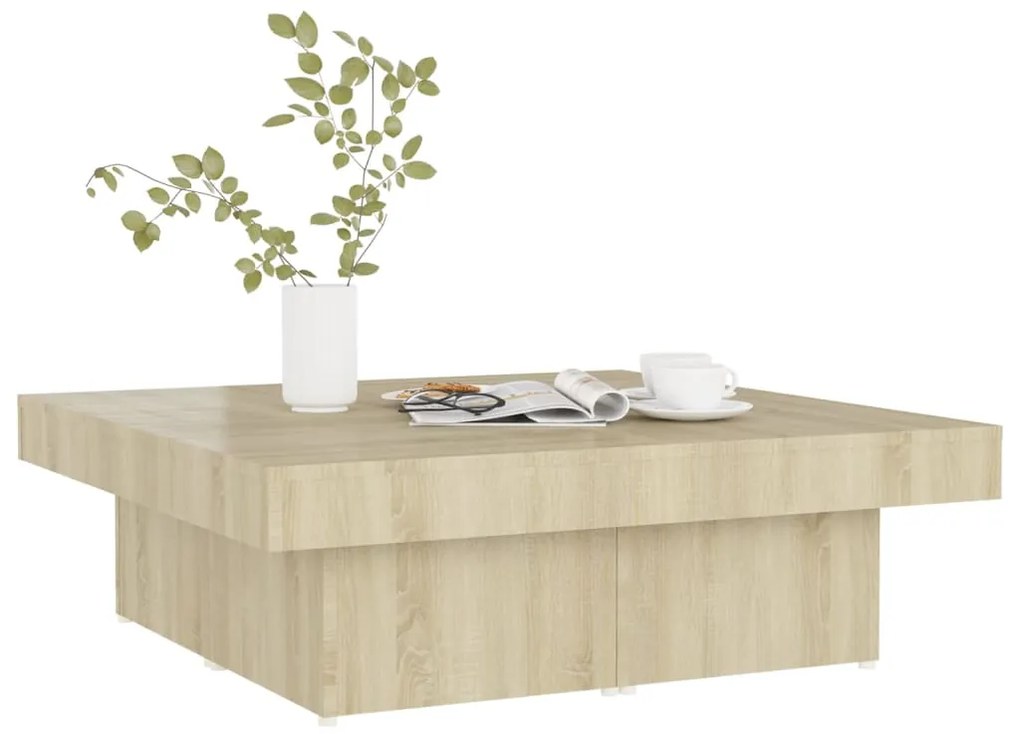 Tavolino da salotto rovere sonoma 90x90x28 cm legno multistrato