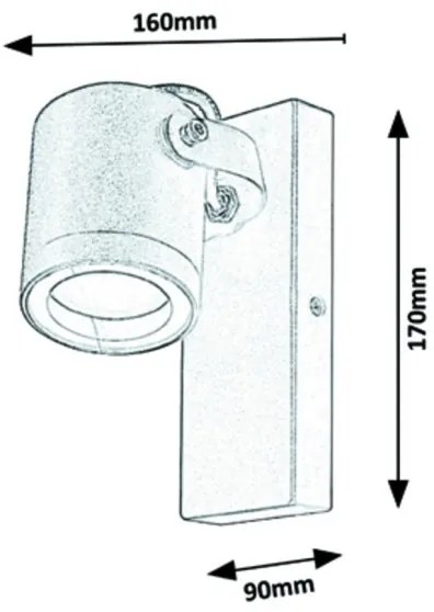 Rabalux - Faretto da muro da esterno 1xGU10/35W/230V IP44