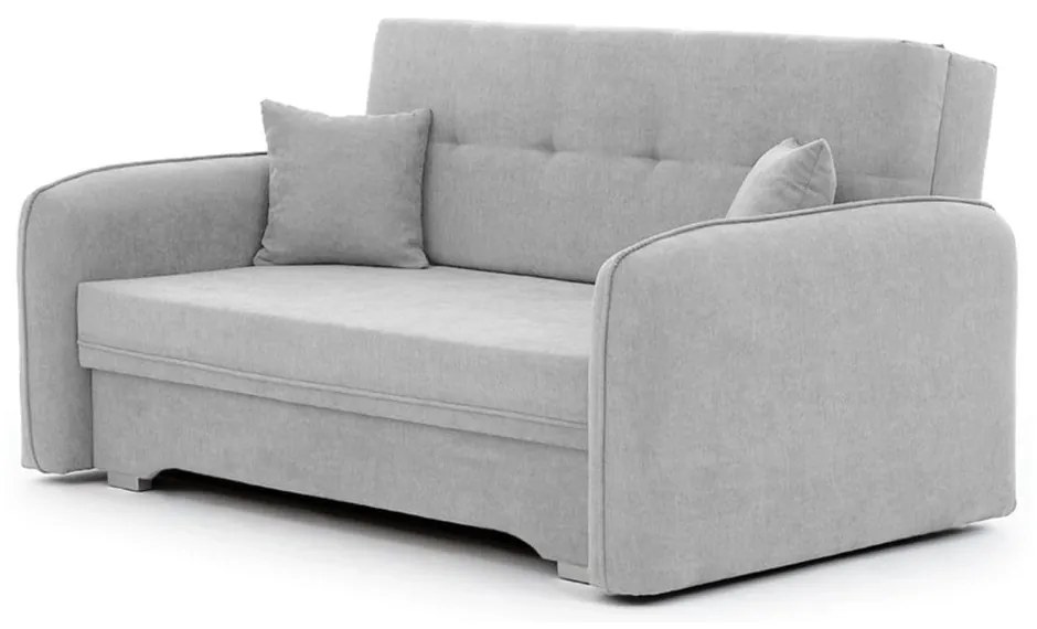 Divano grigio chiaro allungabile/con contenitore e rivestimento in ciniglia 155 cm Laine – ELTAP