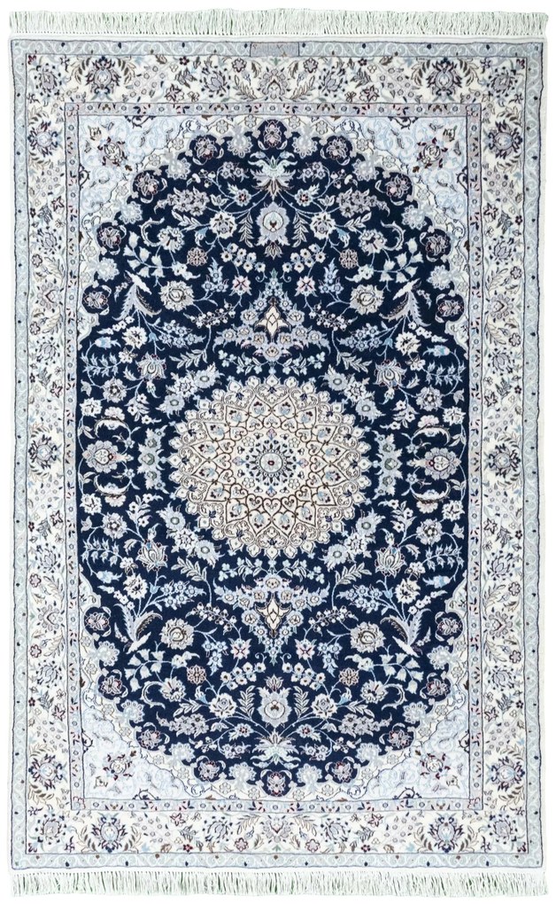 Nain Tappeto persiano 200x130 Blu (Iran) Annodato A Mano