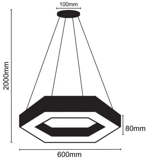 Lampadario LED a sospensione con filo LED/28W/230V 4000K diametro 60 cm