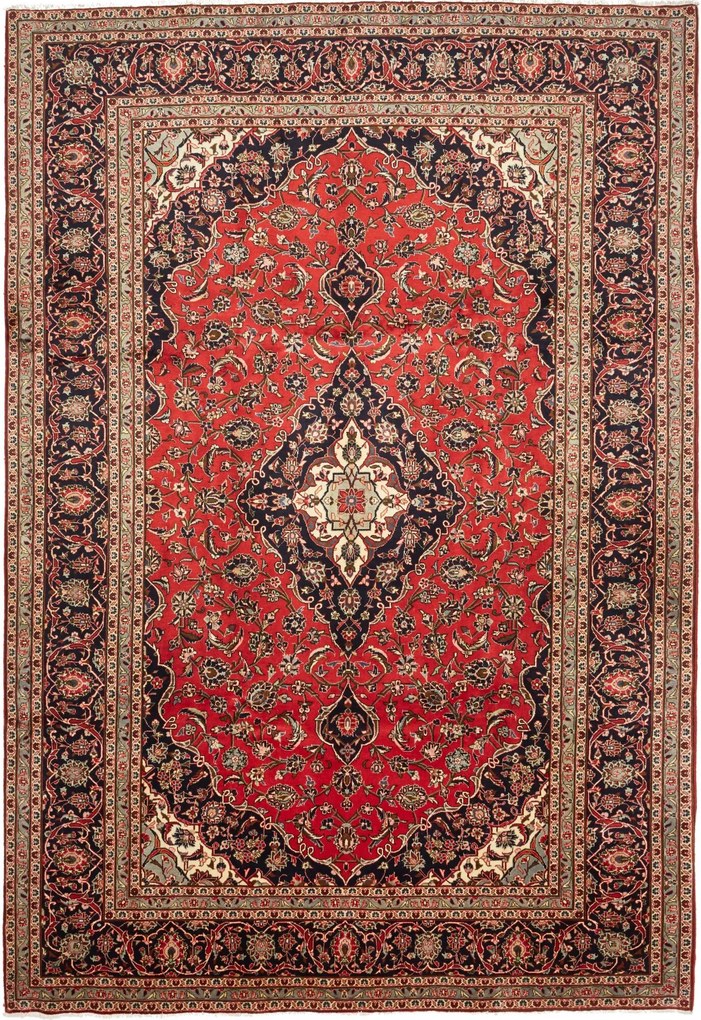Kashan Tappeto persiano 240x360 Rosso (Iran) Annodato A Mano