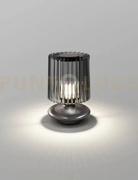 Tread lampada da tavolo fume' trasparente bronzo satinato 1 luce at...