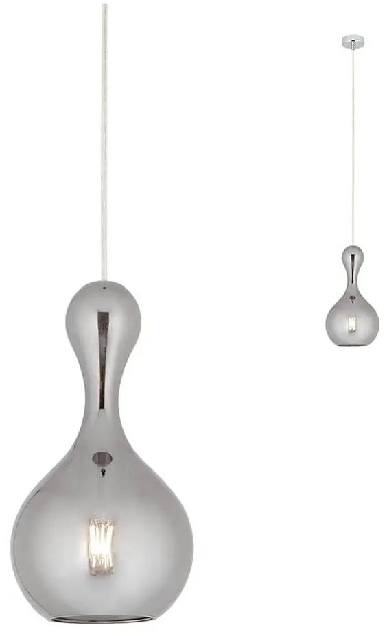 Redo 01-2256 - Lampadario a sospensione con filo LOB 1xE27/42W/230V diametro 18 cm grigio