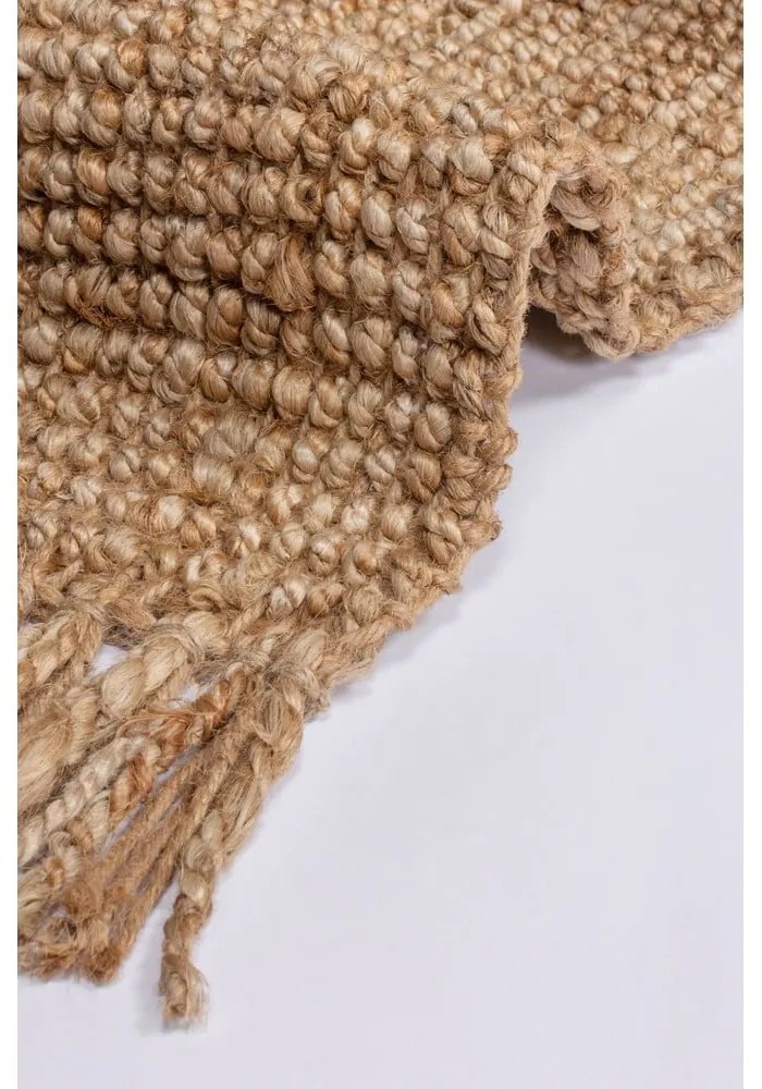 Passatoia in juta intrecciata a mano di colore naturale 60x300 cm Jute Boucle - Flair Rugs