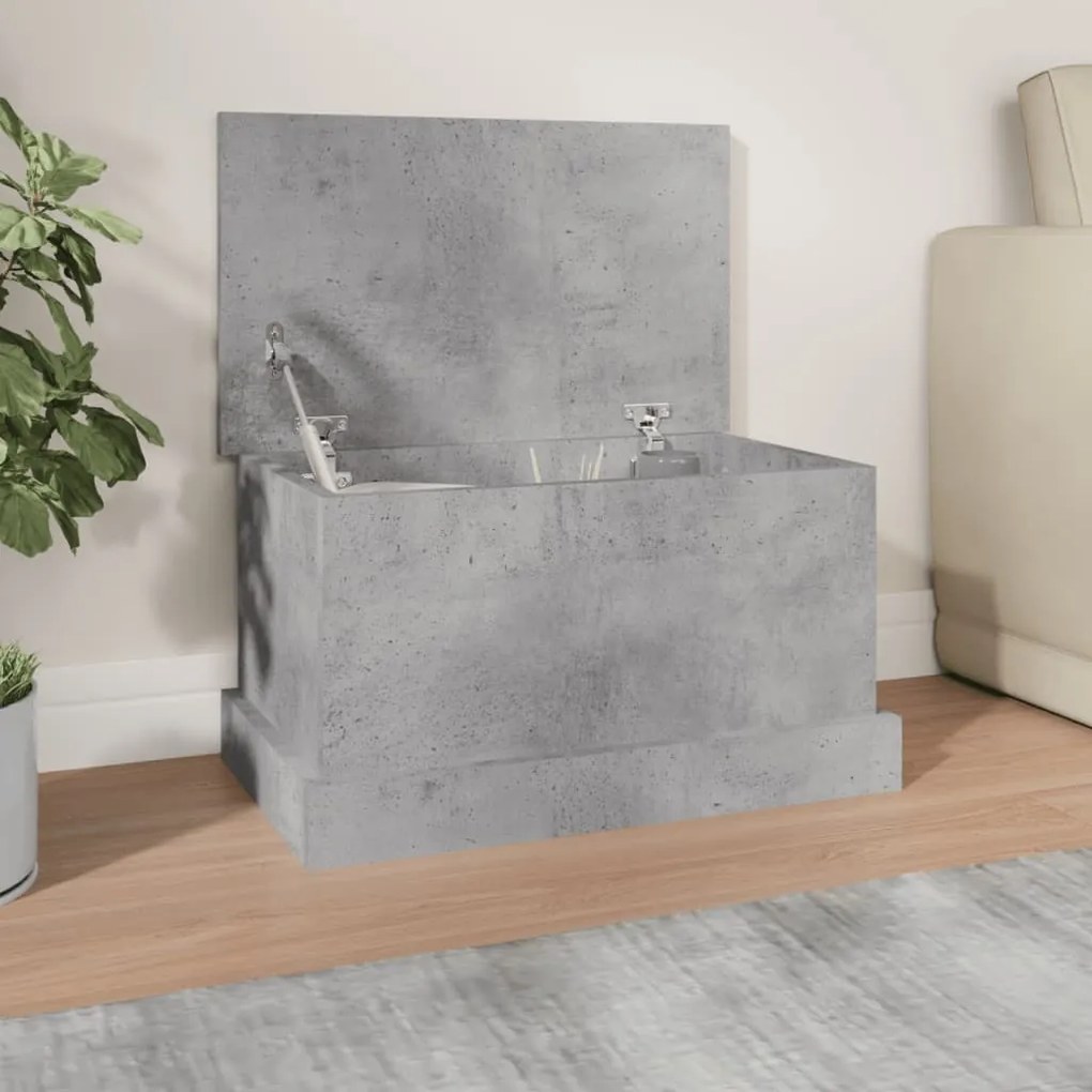 Contenitore Grigio Cemento 50x30x28 Cm İn Legno Multistrato /