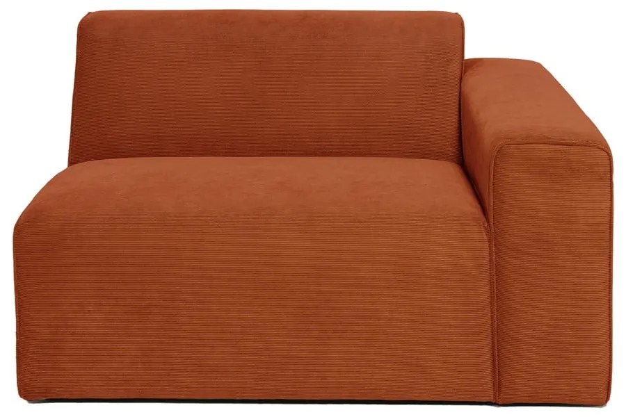 Modulo divano in velluto a coste arancione (angolo destro) Sting - Scandic