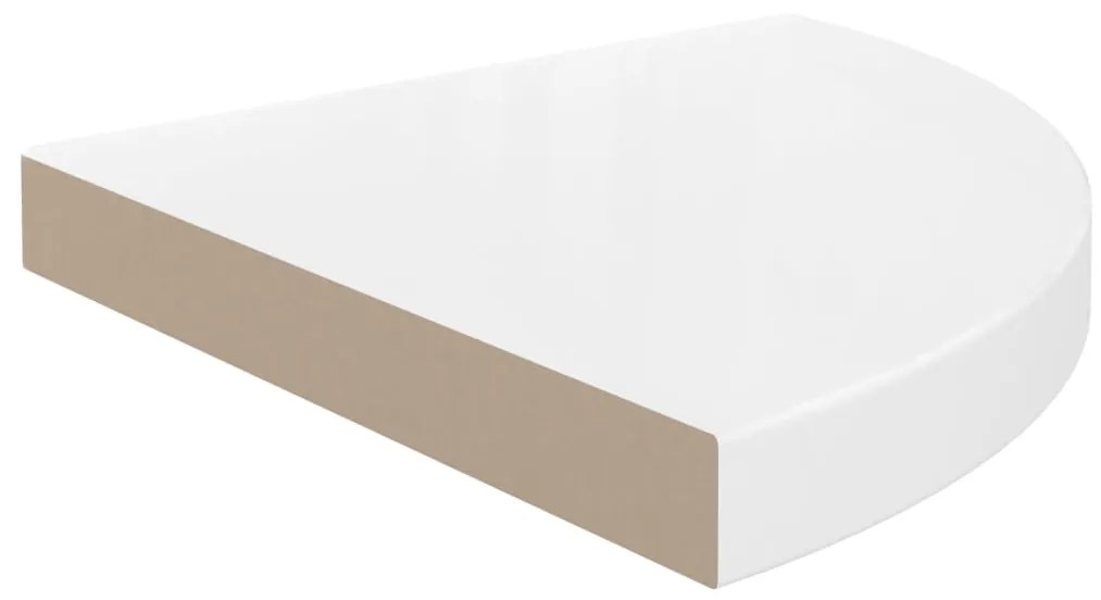 323909 floating corner shelves 4 pcs high gloss white 35x35x3,8 cm mdf