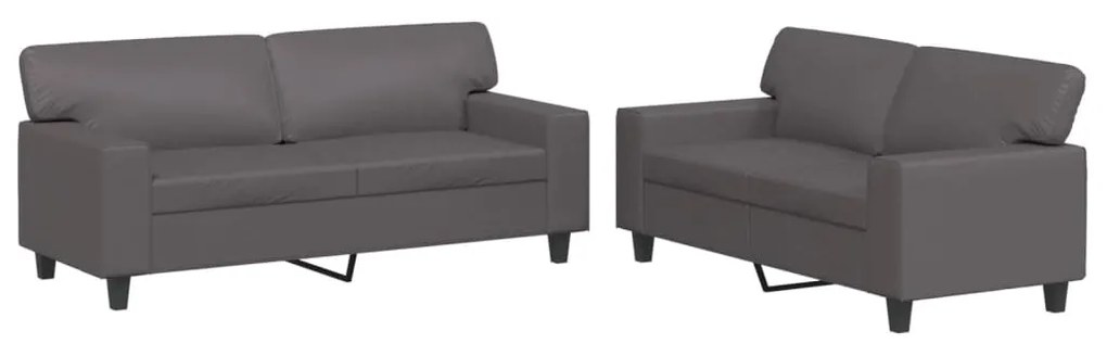 Set di divani 2 pz grigio in similpelle