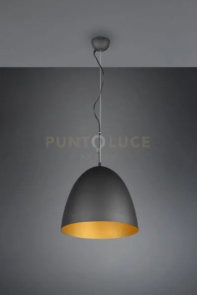 Tilda sospensione metallo cupola nera e oro d.40cm 1 luce attacco e27