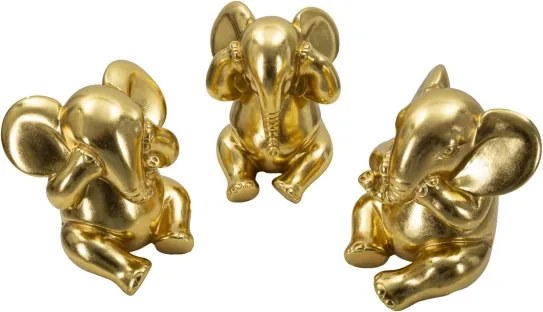 Elefante Non Vedo/Non Sento/ Non Parlo Set 3 Pz Cm Ø 15,5X20,5