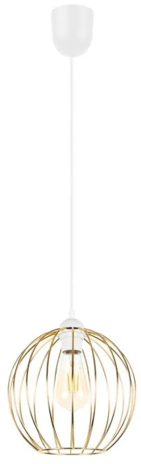 Lampadario a sospensione con filo MATT 1xE27/60W/230V bianco/oro