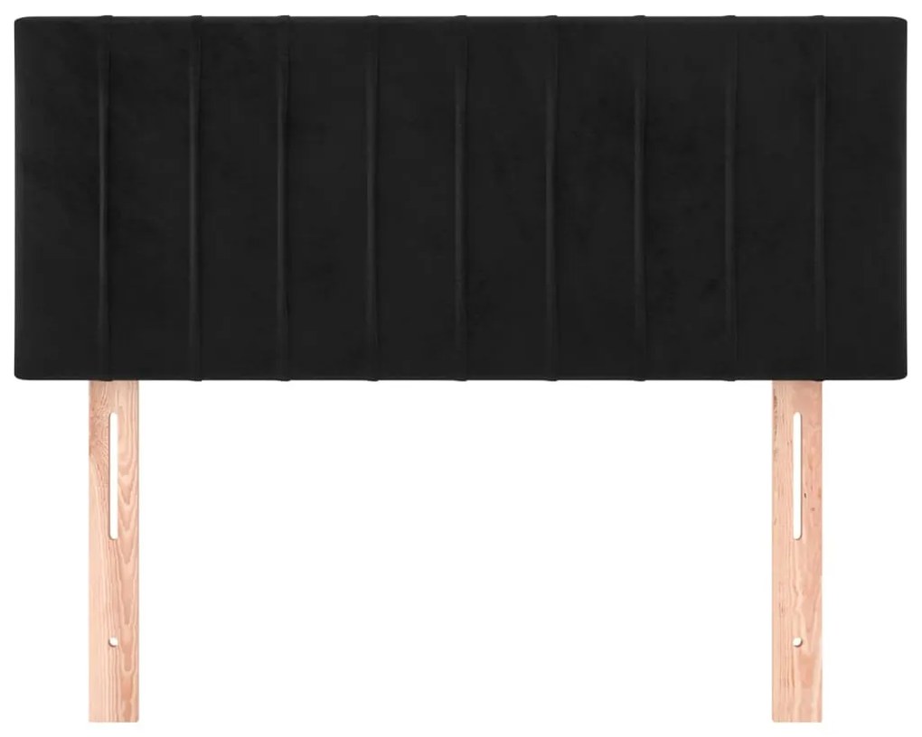Testiera nera 90x5x78/88 cm in velluto