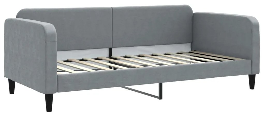 Divano letto estraibile materassi grigio chiaro 90x200 tessuto