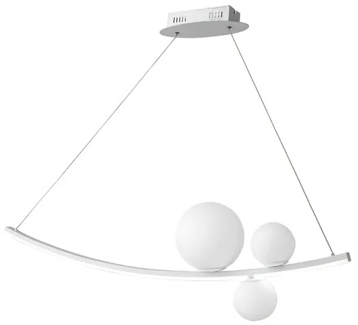 Lampada a sospensione ALTALENA led in metallo 120 cm verniciato BIANCO