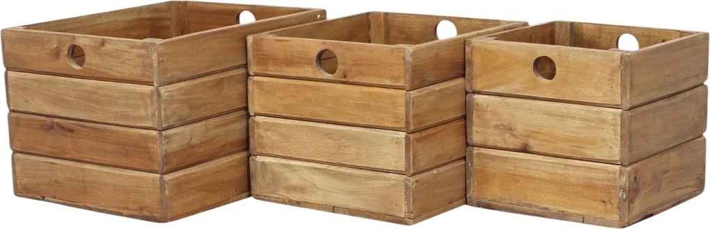 SUSAN - set di 3 cassette in legno di mogano
