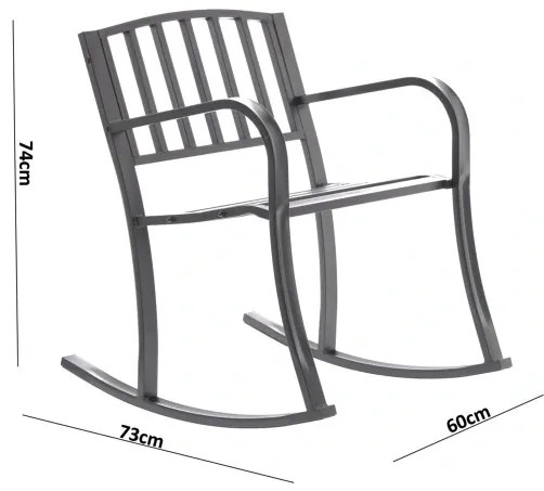 Sedia a dondolo con struttura in metallo 60 x 73 x 74 cm