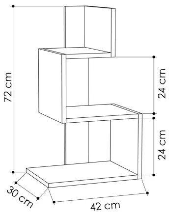 Comodino ROSIE 72x42 cm bianco/quercia