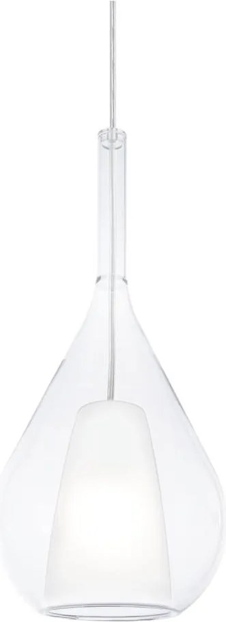 Ideal Lux - Lampadario sospeso a cavo KALIQUE 1xE27/42W/230V Ø 18 cm trasparente