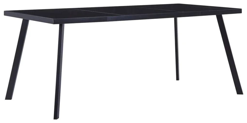 Tavolo Da Pranzo Nero 160x80x75 Cm İn Vetro Temperato /